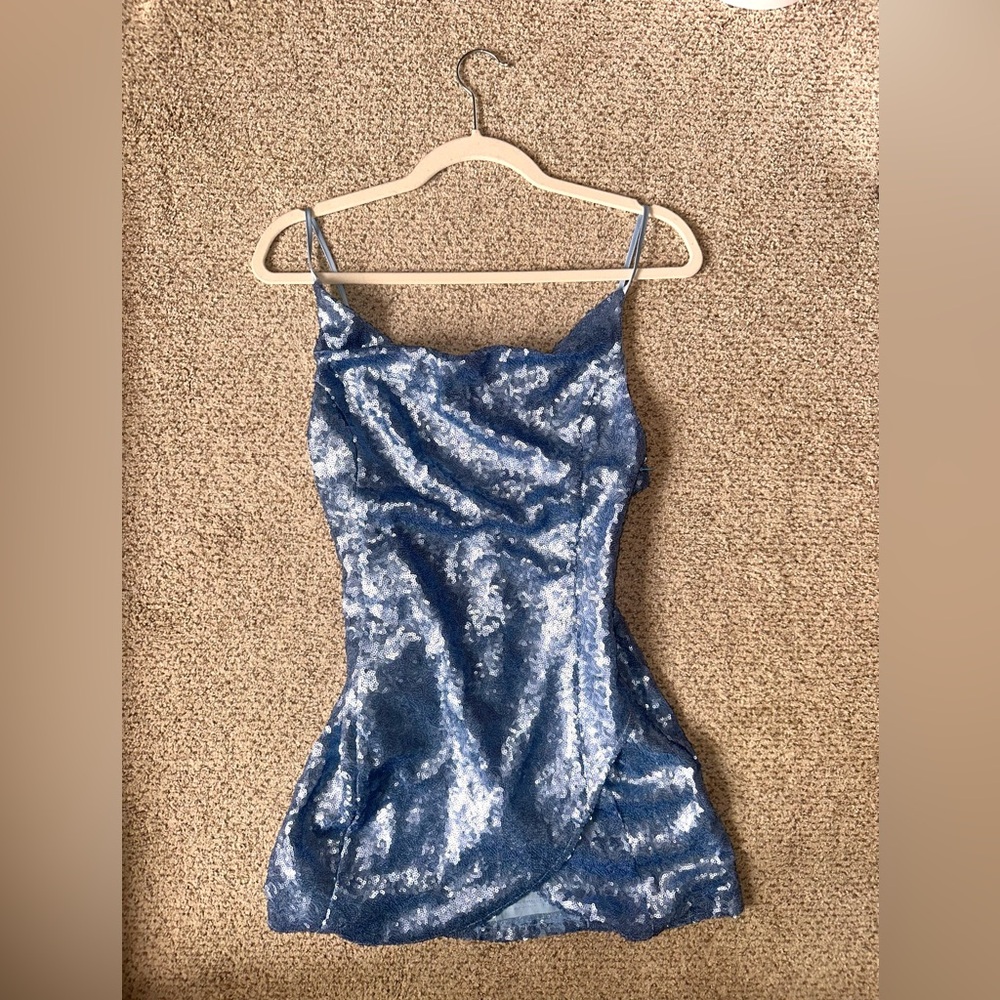 Urban Outfitters Blue Sequin Mini Dress size Sm